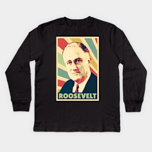 Franklin D. Roosevelt Vintage Colors Kids Long Sleeve T-Shirt